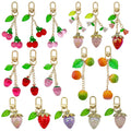 Strawberry Charm Keychains Featuring Magenta Strawberry Across 15 Pictured Variations view 5