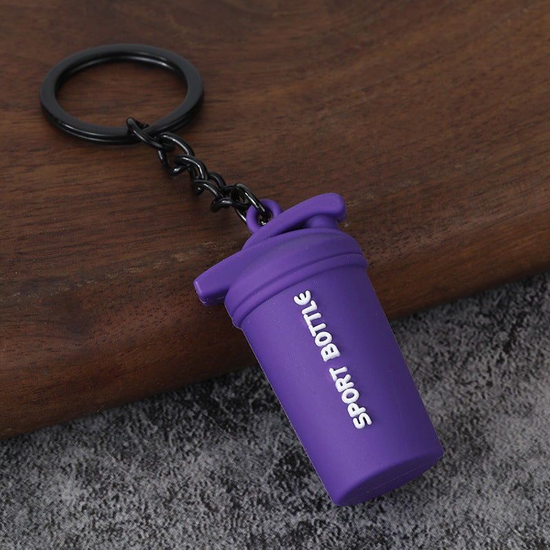 Fitness Barbell and Weight Plate Metal Keychain Gym Bag Charm