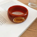 Acrylic Wide Bangle with Oval Gold-Framed Cabochon view 11