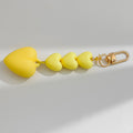 Yellow Puffy Heart Bead Keychain With Gold Tone Swivel Clasp view 4