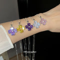 Crystal Flower Stud Earrings Pendant Necklaces Multicolor view 3