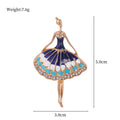 Red Gold Tone Ballet Dancer Crystal Enamel Two Designs Metal Brooch Pin view 2