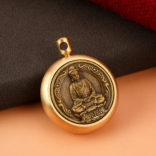 Rotating Brass Zodiac Guardian Deity Keychain Car Key Accessory