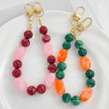 Marbled Acrylic Bead Phone Chain With Gold Tone Clasps view 2