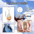 Ocean Pattern Teardrop Wooden Keychain, Four Printed Designs view 4