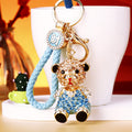 Jeweled Sitting Bear Keychains in Three Colors with Plain BV and Fortune Loops view 12
