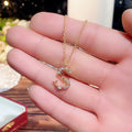 Gold Tone Letter S Pendant Necklace With Clear Stones view 1
