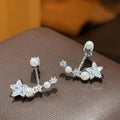 Star Pearl Front Back Earrings Statement Jewelry Design view 3