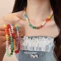 Multicolor Irregular Bead Collar Necklaces Statement Jewelry view 2