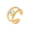 Open Spiral Evil Eye Ring Textured Band Stainless Steel Size 7 view 5