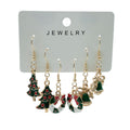 Enamel Christmas Tree Wreath Bell Dangle Earrings Set of 3 Pairs view 5