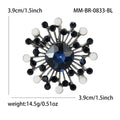Crystal Starburst Heart Brooch Large Center Six Colors view 7