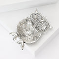 Crystal Owl Brooch In 6 Color Variants For Jackets and Scarves view 3