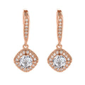 Round Halo Long Hook Earrings In Nine Stone And Metal Variants view 7