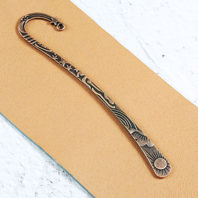 Vintage Sun Moon Star Alloy Hair Stick Bookmark 123x23mm