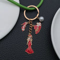 Red Black and White Dress Mannequin Metal Keychain Set view 2