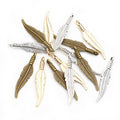Slender Feather Charms in Four Mixed Metal Options view 9