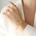 Daisy Flower Charm Bracelet Adjustable Chain Gold Steel view 4