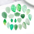 Assorted Green Glass Leaf Charms in Multiple Shapes and Finishes view 4