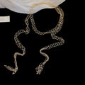 Mesh Chain Tassel Necklaces in Gold and Silver Tones view 6