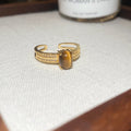 Gold Tiger Eye Crystal Open Adjustable Ring Two Styles view 7
