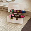 Acrylic Star Letter Snap Duckbill Hair Clip Pair 4 Styles view 9