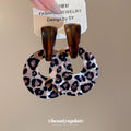 Chunky Leopard Print Resin Hoop Earrings in Two Patterns view 4