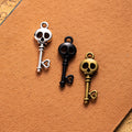 Detailed Skull Key Metal Pendant Charm For Jewelry Making view 1