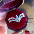 V Shaped Marquise Crystal Ring in Silver Tone with Clear Crystal Details view 5