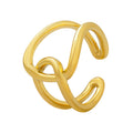 Interlocking Double Loop Open Ring Gold And Steel Tone view 5