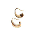 Gold Tone Curved Crystal Huggie Hoop Earrings For Women view 4