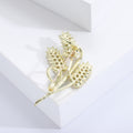 Golden Wheat Brooch In 1 Style With Polished Metal And Decorative Details view 4