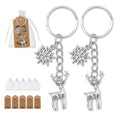 Silver Reindeer Snowflake Charm Christmas Metal Keychain view 1
