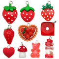 Red Strawberry and Heart Glossy Charms with 11 Listed Options view 1