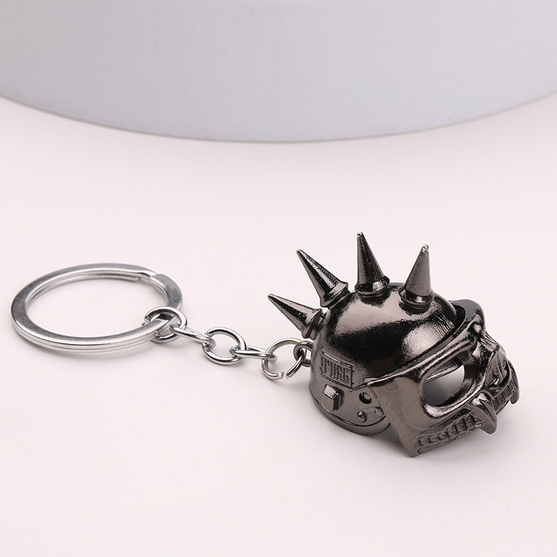Skull Helmet Zinc Alloy Game Theme Keychain Pendant Accessory