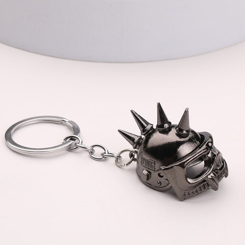 Skull Helmet Zinc Alloy Game Theme Keychain Pendant Accessory