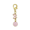 Pink Enamel Letter Keychain Gold Clasp Butterfly Charm view 7