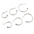 Open C Hoop Earring Findings With Hanging Loops in Silver Tone view 2