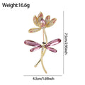 Pink Gold Tone Dragonfly Metal Brooch Pin for Jackets and Lapels view 2