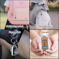 Book Stack Red Apple Printed Wood Keychain Ring Metal Charm view 3