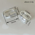 Silver Gold Rectangular Clear Stone Huggie Hoop Earrings view 4