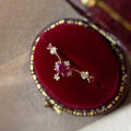 Gold Heart Ruby Cabochon V-Shank Ring Accents Sizes 6-10 view 2