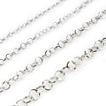 Silver Tone Round Link Metal Chain in Four Link Widths view 5
