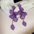 Rose Petal Cascade Stud Earrings in Six Bright Colors view 8