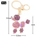 Rhinestone Poodle Dog Keychain Gold Tone Metal 4 Colors view 3