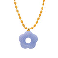 Resin Flower Doughnut Pendant Necklace And Hoop Earring Set view 12