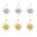 Crystal-Accented Gold Silver Sunflower Alloy Charms in 2 Styles view 2