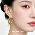 Gold And Silver Tone Twisted Rope Large Hoop Earrings In Two Colors view 3