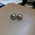 Round Pearl Look Stud Earrings in 26 Color and Size Options view 8