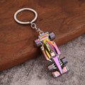 Formula Racing Car Metal Keychain, Four Color Finishes view 4